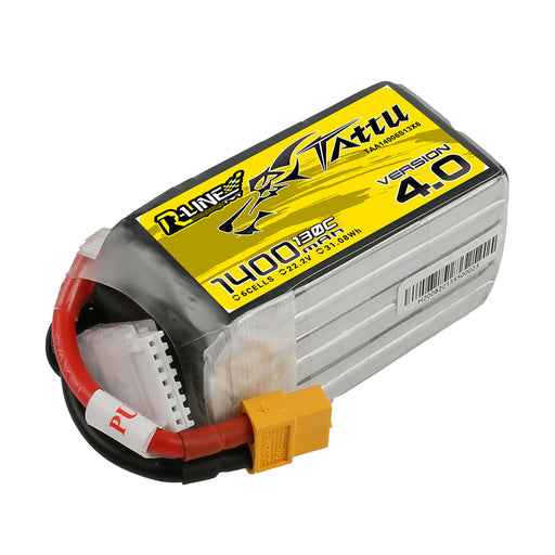 Tattu R-Line Version 4.0 1400mAh 22.2V 130C 6S1P Lipo Battery Pack With XT60 Plug