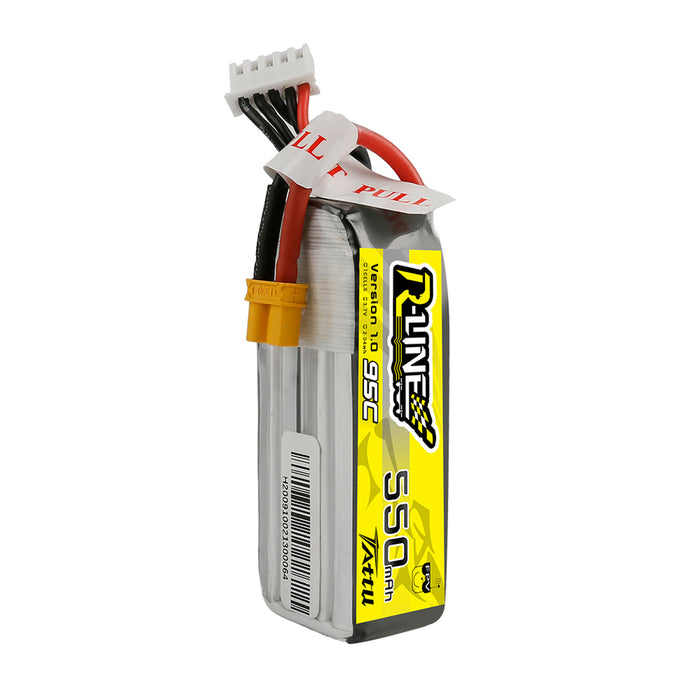 Tattu R-Line 550mAh 14.8V 95C 4S1P Lipo Battery Pack With XT30 Plug