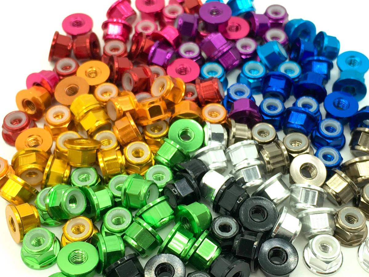 M3 FLANGED Anodized Locknut x 1