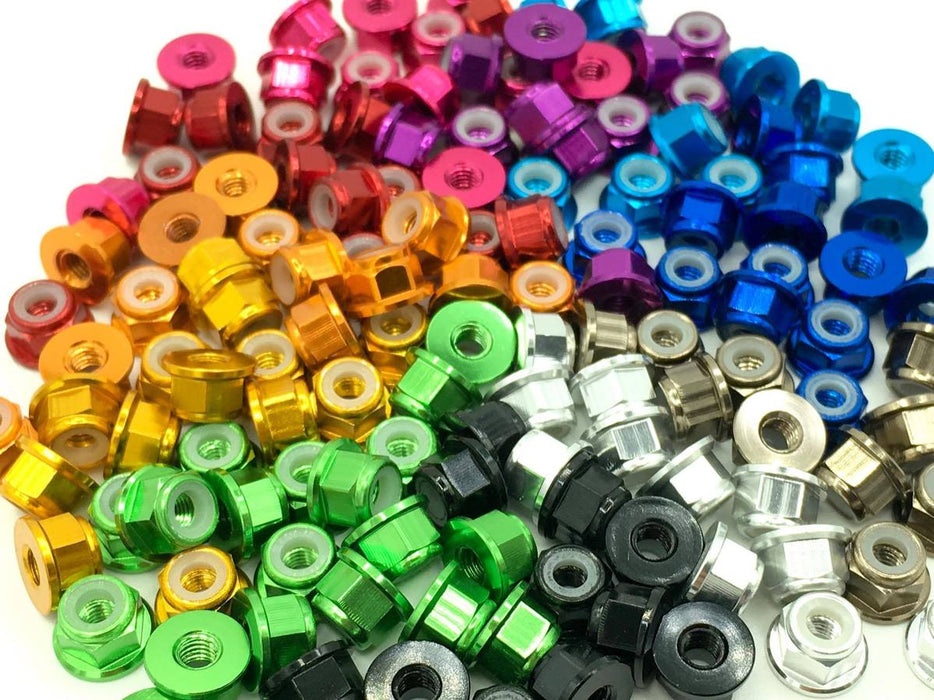 M3 FLANGED Anodized Locknut x 1