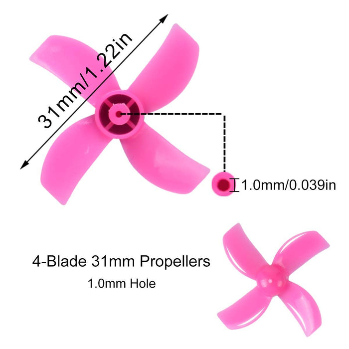 31mm 4-blade Micro Whoop Propellers (1.0mm Shaft)