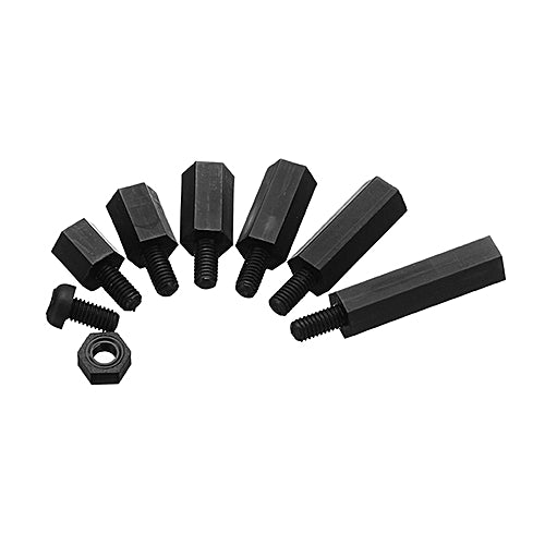 Suleve™ M3NH6 Nylon Screw White/Black Hex Screw Nut PCB Standoff Spacer Assortment Kit