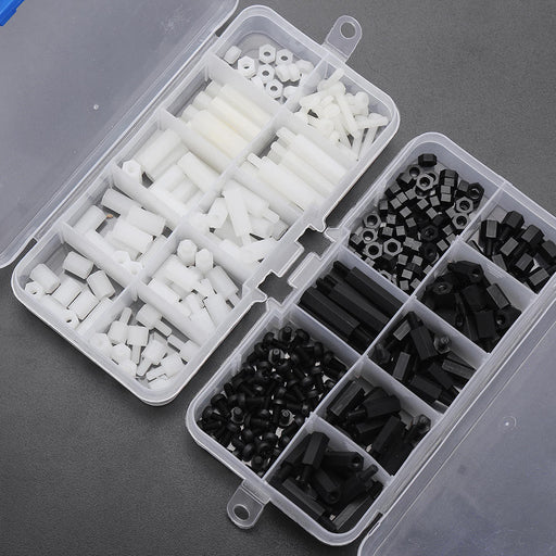 Suleve™ M3NH6 Nylon Screw White/Black Hex Screw Nut PCB Standoff Spacer Assortment Kit