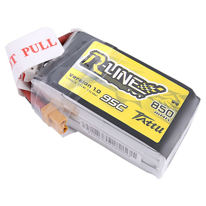 Tattu R-Line 850mAh 14.8V 95C 4S1P Lipo Battery Pack with XT30 Plug