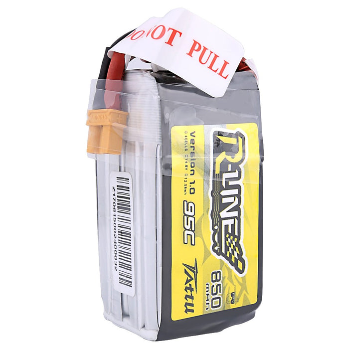 Tattu R-Line 850mAh 14.8V 95C 4S1P Lipo Battery Pack with XT30 Plug