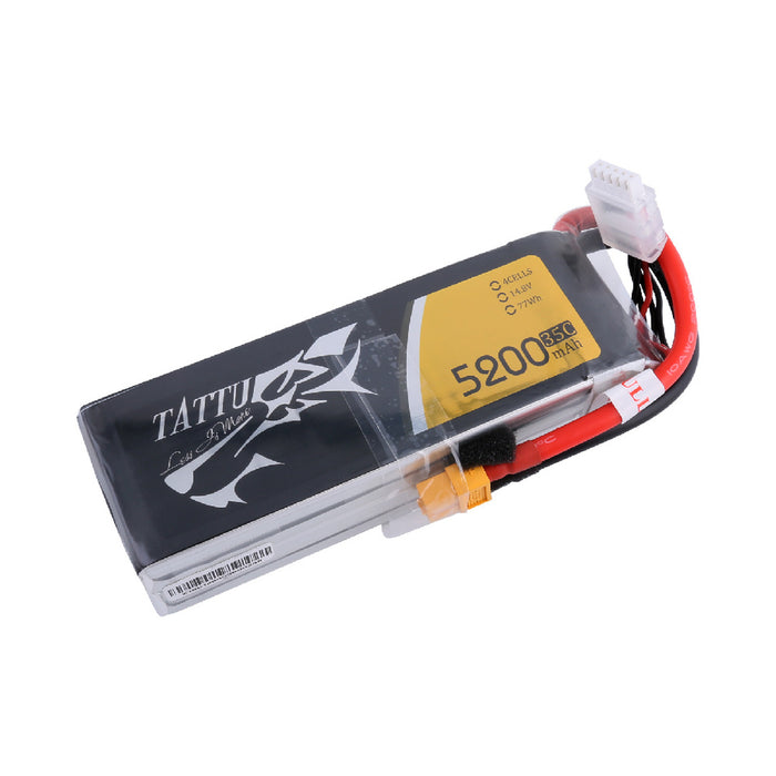 Tattu 5200mAh 14.8V 35C 4S1P Lipo Battery Pack With XT60 Plug