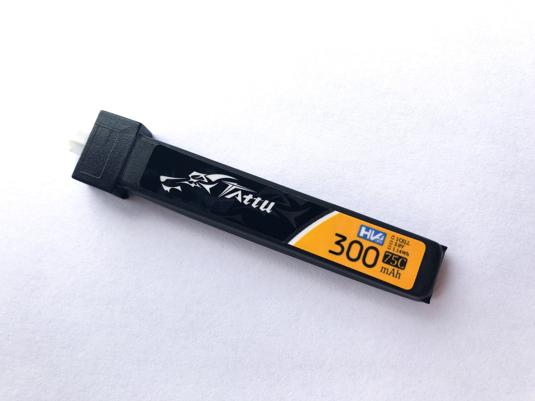 Tattu 300mAh 3.8V High Voltage 75C 1S1P Lipo Battery Pack With JST-PHR 2.0 Plug